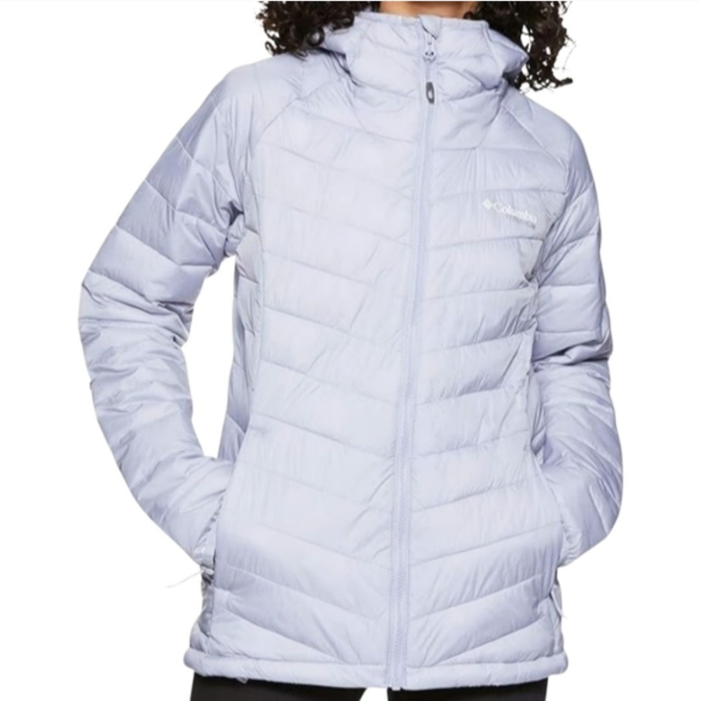 Columbia Hooded Jacket Woman Xl Lilac Omni‎ heat Thermal Reflective Full Zip